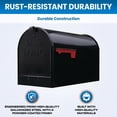 thumbnail image 3 of Plexon Jumbo Size Rural Mailbox, 3175 cu-in Capacity, Galvanized Steel, Powder-Coated, 15 in. H x 11.69 in. W x 24.82 in. L (Black, Extra Large), 3 of 6