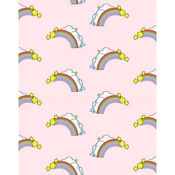 Barbie Rainbows Removable Vinyl Wallpaper, Pink