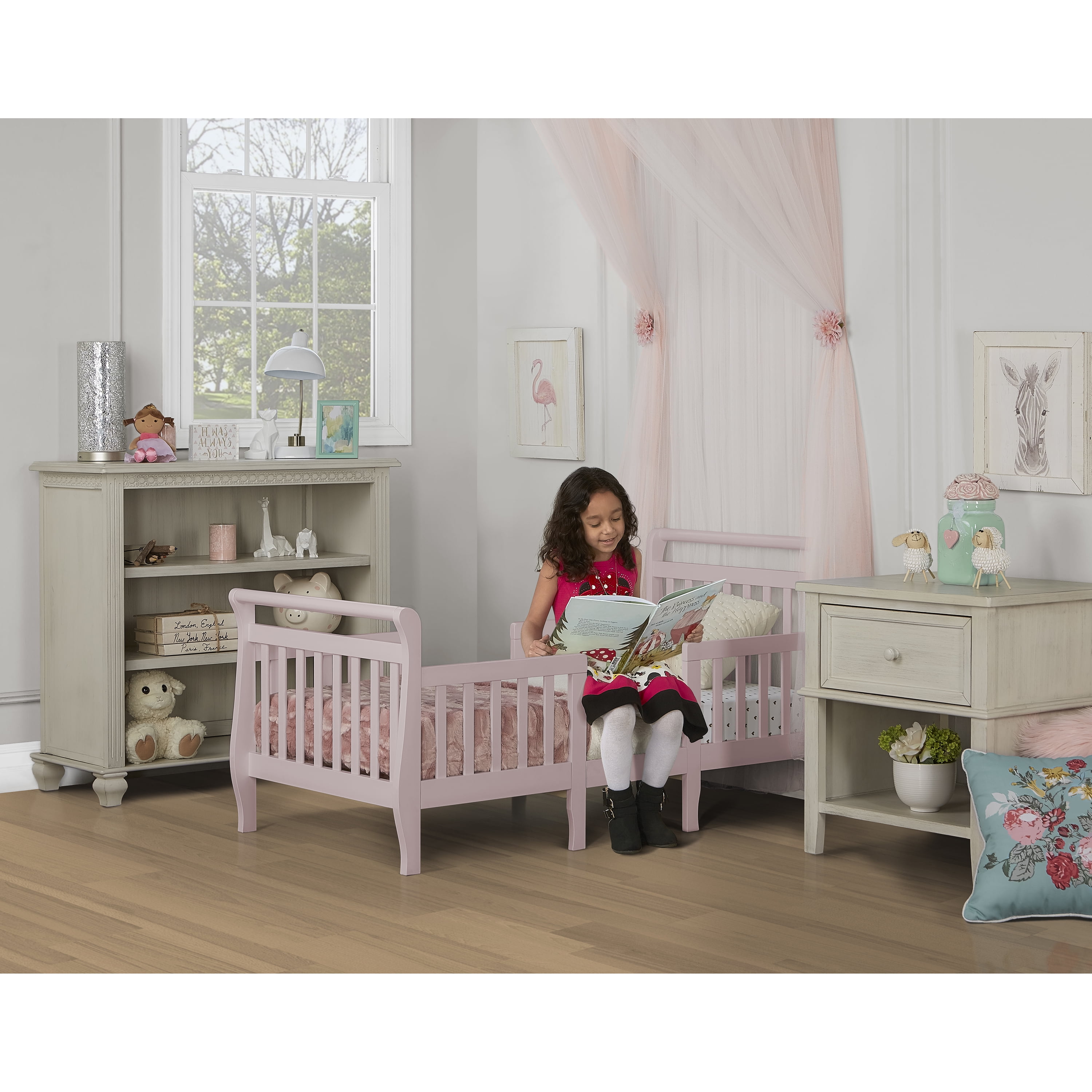 Dream On Me Emma 3-in-1 Convertible Toddler Bed, Blush Pink, Model #649-BP