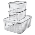 thumbnail image 2 of Set de 3 Cajas de Almacenamiento con Tapa | Plástico Resistente, Transparente y Diseño Apilable con Asas para Organización del Hogar u Oficina, 2 of 5