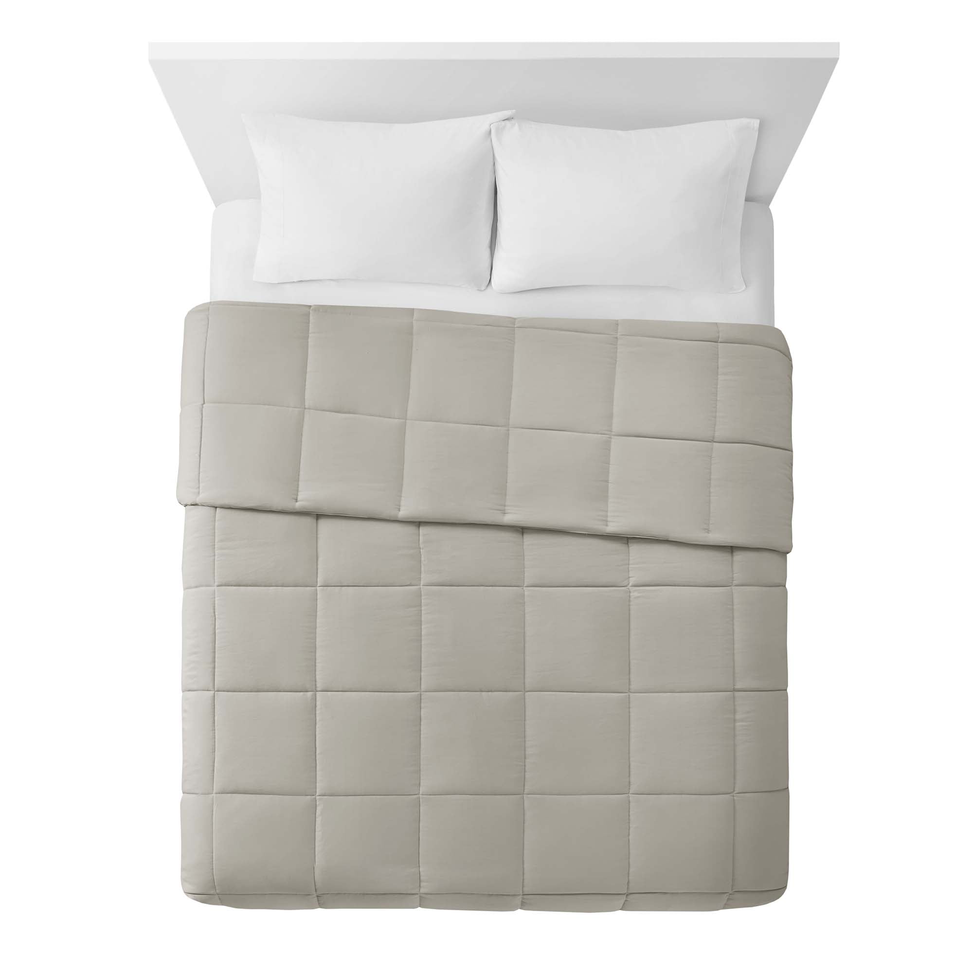 Mainstays King Comforter, Down Alternative, All-Season, Stone