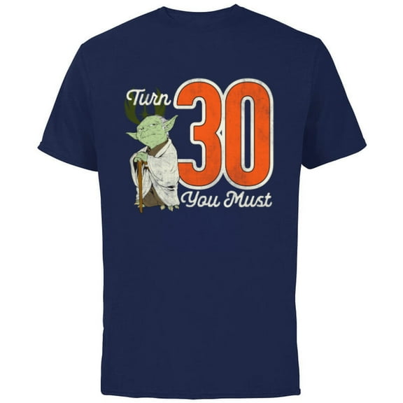 Star Wars Yoda 30th Birthday - Short Sleeve Cotton T-Shirt for Adults - Customized-Navy