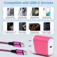 thumbnail image 5 of USB C Wall Charger, 3 Pack 20W USB C Charger Fast Charging Block with 6ft Type C Cable USB C to C Charging Cords Phone Cables, Type C Charger USB C Block Charger Block, 5 of 8