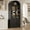Black, variant on 72" Tall Arched Bookcase with Glass Doors, 5 Tier Display Bookshelf Storage Cabinet, Modern Floor Standing Organizer for Home Office Living Room, Brown