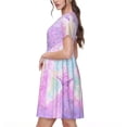 thumbnail image 2 of Fotbe Purple Sparkling Butterfly Vestido Largo de Moda para Mujer, Vestido Tipo Camiseta con Manga Corta y Estilo Casual a Rayas y Bloques de Color, 2 of 6