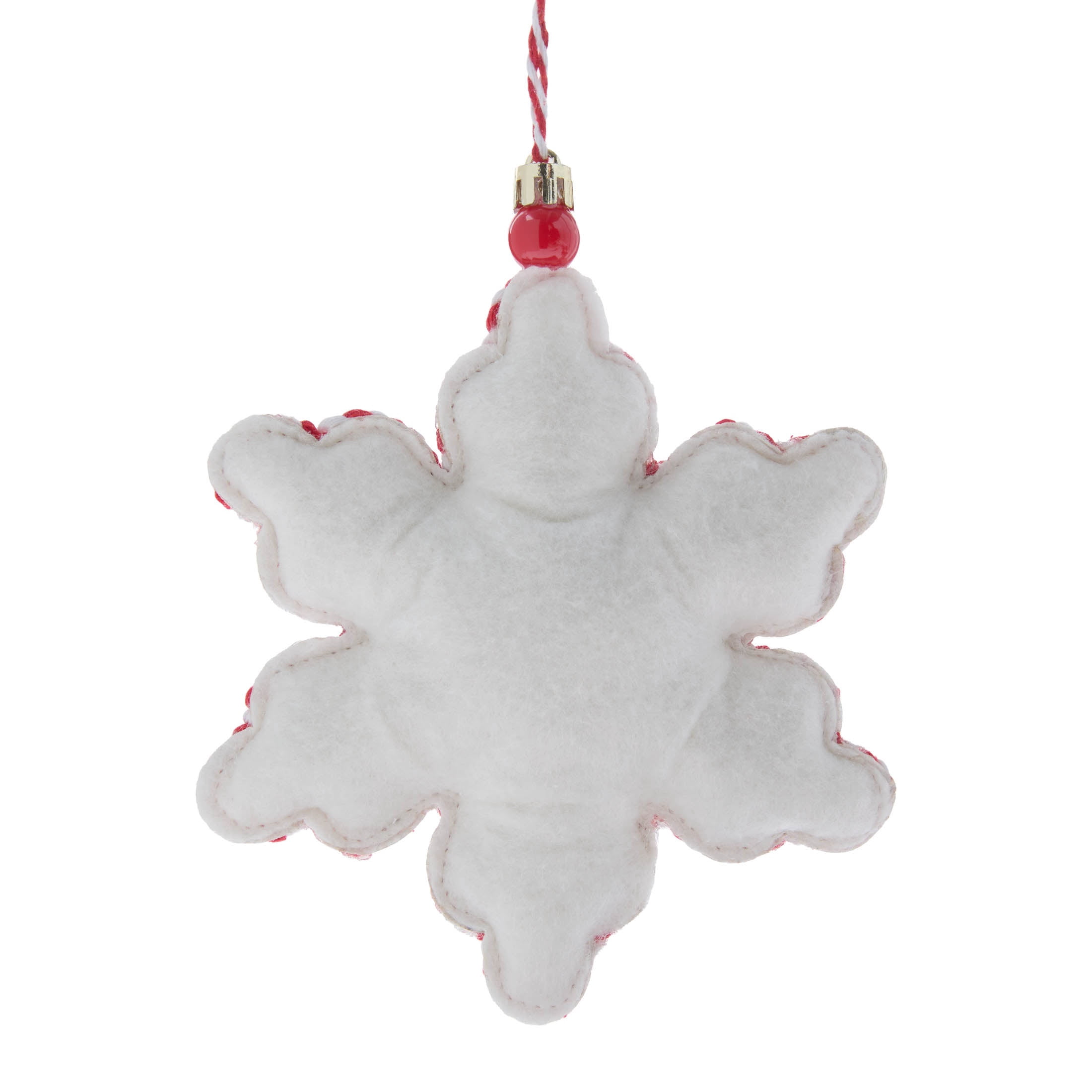 Multicolor Fabric Poinsettia Snowflake Christmas Ornament, 6.5", by Holiday Time
