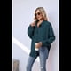 thumbnail image 5 of Camisas de con Botones para Mujer, Elegantes, Informales, de Larga, Holgadas, con Bolsillo, Azul Pavo Real, Talla L, 5 of 10