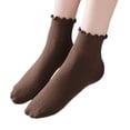 thumbnail image 4 of Ticikt Women's Soft Cotton Crew Socks, Neutral Tone Mid-Calf Socks for All Seasons,Coffee, 4 of 5
