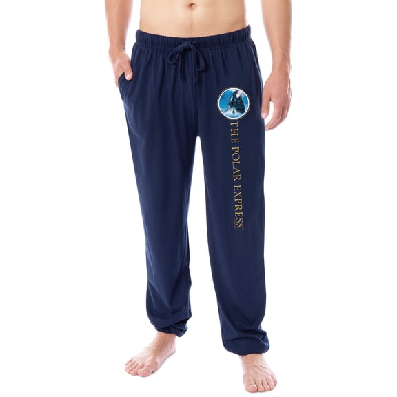 The Polar Express Men's Train Movie Film Logo Sleep Jogger Pajama Pants For Adults