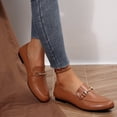 thumbnail image 5 of Rexoro Women's Loafers Flats Leather Backless Slip On Office Casual Shoes, 5 of 6