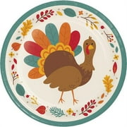 Tom Turkey Thanksgiving 8 Ct 8.75" Paper Luncheon Dinner Plates