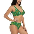 thumbnail image 2 of Wukai Pineapples1 Women's Bikini Set Two Piece,wimsuit High Waisted V Neck Twist Front Adjustable Spaghetti Straps Bathing Suit-Small, 2 of 7