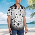 thumbnail image 6 of Black Music Notes Men's 3d Print Casual Button Down Shirts, Novelty Hawaiian Short Sleeves Xl, 6 of 8