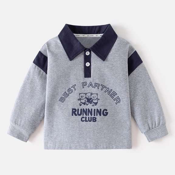 Trendfront Boys Crewneck Sweatshirts Long Sleeve Cartoon Colorblock Letter Graphic Casual Weekend Outfit Pullover Tops