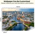 thumbnail image 3 of Peel and Stick Wallpaper Waterproof Tampa Florida Cityscape Aerial Wall Mural Decor Self Adhesive and Removable 100in x 144in, 3 of 8