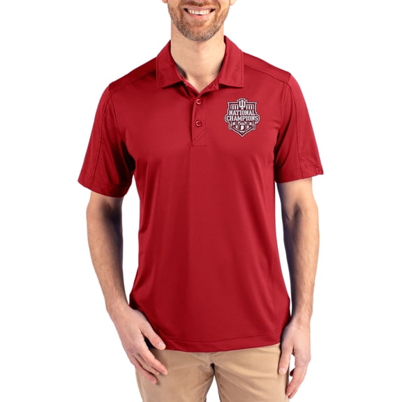 Men's Cutter & Buck Crimson Indiana Hoosiers College Football Playoff 2025 National Champions Big & Tall Prospect Eco