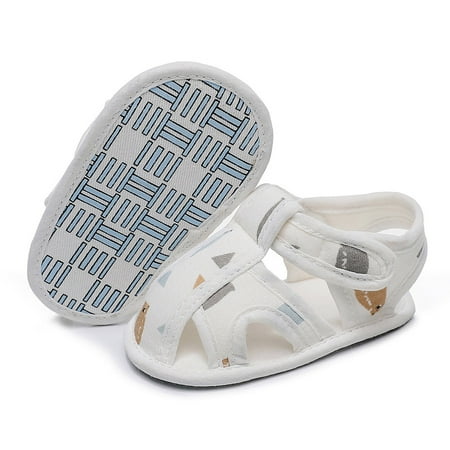 

Toddler Sandals Baby Shoes Cartoom Prints Shoes First Walkers Shoes Summer Breathable Lightweight Flat Sandals For Boys