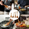 thumbnail image 5 of 4 Pieces Wooden Utensil Set Handmade Wooden Utensil Set for Nonstick Cookware Acacia Wood Cooking Utensil Slotted Serving Spoon Flat Spatulas Set, 5 of 7