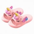 thumbnail image 5 of TOWED22 Toddler Little Kids Slide Sandals Comfy Non-slip Unicorn Summer Beach Pool Water Shoes Thick Sole Boys Girls Shower Slippers(Pink,9), 5 of 6