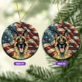 thumbnail image 2 of Patriotic Belgian Malinois Stained Glass Portrait American Flag Ceramic Round Ornament Sheepdog Dog Lover Gifts Home Tree Decor - 01010, 2 of 5