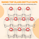 thumbnail image 4 of Tapas de vidrio con tapa abatible para botellas, tapas abatibles para cerveza, botellas de refresco, elaboración casera de cerveza, 10 unidades, 4 of 4