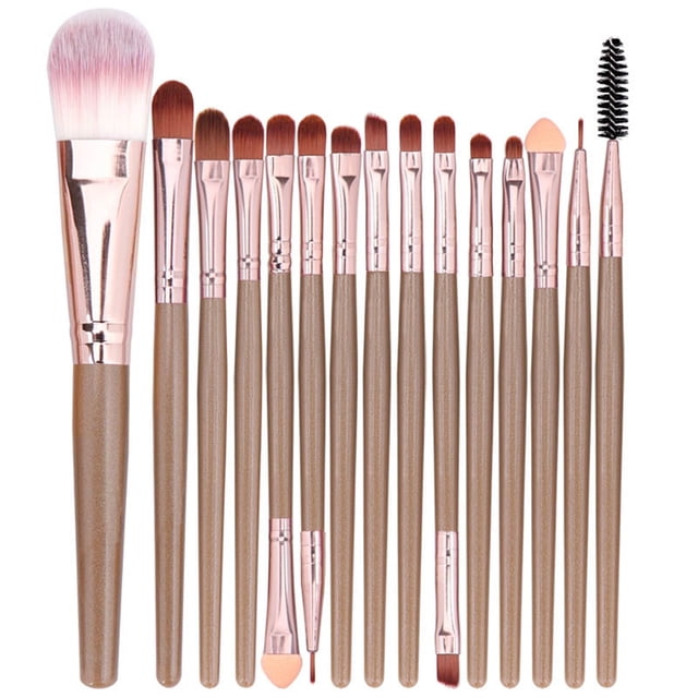 EGNMCR Makeup Brushes 15 Pcs Makeup Brush Set Tools Make-up Toiletry Kit Wool Make Up Brush Set Makeup Brush
