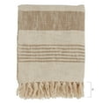 thumbnail image 3 of SARO TH387.N5060 Cotton Throw with Striped & Tasseled Design  Natural, 3 of 4