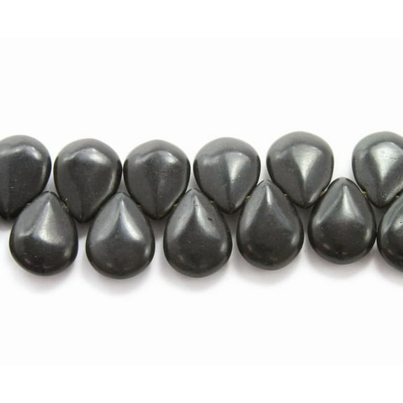 14x18mm 8 Inches Black Howlite Puffed Teardrop Beads For Jewelry Making