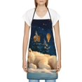 thumbnail image 3 of Easygdp Starry Sky Sleep White Bear Apron Waterdrop Resistant with 2 Pockets,Oil Resistant Cooking Kitchen Chef Apron for Women Men, 3 of 7