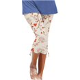 thumbnail image 1 of Womens Relaxed Fit Pants by Generic Summer Casual Drawstring Solid Cropped Cargo Pants, Black, Size XL, 1 of 5