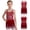 Burgundy, variant on Girls Latin Dance Sleeveless Straps Rhinestones Tassel Jazz Cha Cha Leotard Dress Dancewear Green 6