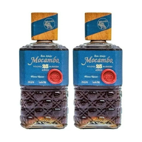Dos Botellas Ron Mocambo Solera Añejo 25 Años 700 Ml Mocambo Solera Añejo