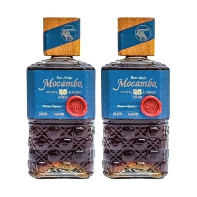 Dos Botellas Ron Mocambo Solera Añejo 25 Años 700 Ml Mocambo Solera Añejo