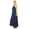 thumbnail image 2 of Bimba Women Spaghetti Strap Blue Maxi Printed Dress Summer Casual Wear Comfort, 2 of 6