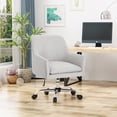 thumbnail image 2 of GDF Studio Morgan Mid Century Modern Fabric Home Office Chair, Beige and Chrome, 2 of 7