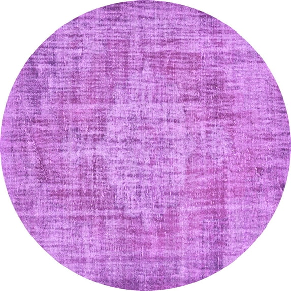 Ahgly Company Indoor Round Abstract Purple Contemporary Area Rugs, 3' Round