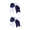 thumbnail image 2 of Sonducket Banda para el cabello grande Nudo de lazo Elástico Adornos a juego de color Coleta Titular Cabellos Cuerda Scrunchies Accesorios Azul azul marino+blanco 2Conjunto, 2 of 6
