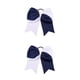 thumbnail image 2 of Qarigey Banda para el cabello grande Nudo de lazo Elástico Color a juego Estilo pijo Coleta Titular Pelos Cuerda Scrunchie Accesorios Azul azul marino+blanco 2Conjunto, 2 of 6