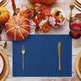 thumbnail image 3 of Navy Blue Placemats Set of 4, Modern Rustic Deep Blue Solid Cover Washable Wipeable Table Mats for Dining Tables, Indoor Outdoor Kitchen Place Mats for Holiday Party Table Decor, 3 of 9