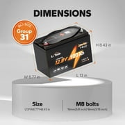 LiTime 12V 100Ah LiFePO4 Battery Low Temp Protection Trolling Motors Battery with 14.6V10A Charger