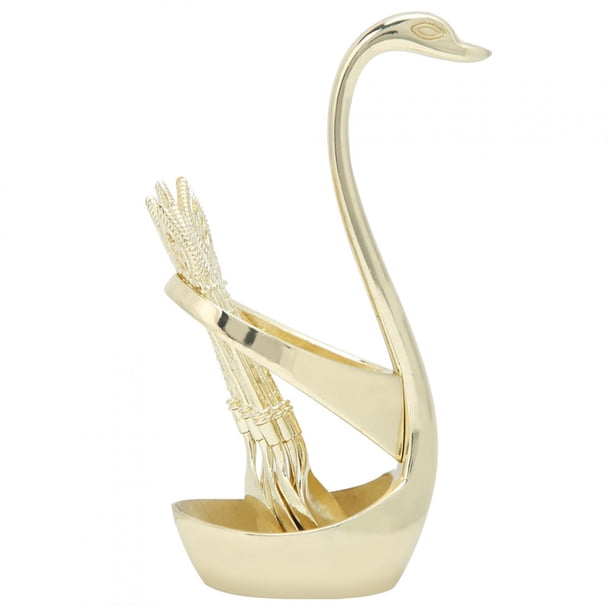 Elegante Juego de Cubios Tipo Cuchara de Posta y Café de Acero Inoxidable Con Soporte de Cisne, Vajilla para Fiesta en Casa, Cafetería y Restaurante