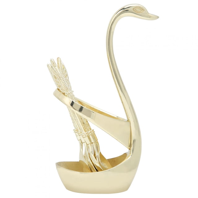 Elegante Juego de Cubios Tipo Cuchara de Posta y Café de Acero Inoxidable Con Soporte de Cisne, Vajilla para Fiesta en Casa, Cafetería y Restaurante