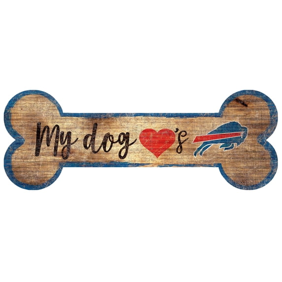 Buffalo Bills 6" x 12" Dog Bone Sign