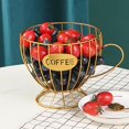 thumbnail image 1 of Iron Fruit Bowl Coffee Pod Shape Fruit Container Snacks Display Tray Holder Organizer Fruits Rack Practical for Table Decor, 1 of 7