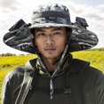 thumbnail image 4 of Sombrero de Pesca WDOplteas para Hombre Ancha con 2 Ventiladores Solares Playa y Jardín, 4 of 9