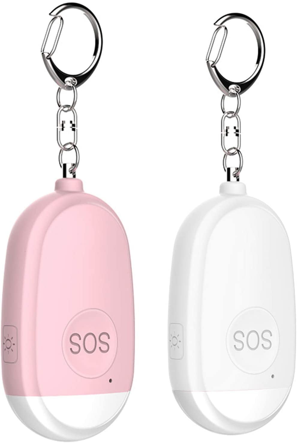 6 Pieces Personal Security Alarm Keychain 130dB Safe Sound Alarm Keychain Emergency Safety Keychain with USB Rechargeable LED Flashlight for Kids Women Girls Elderly Men 