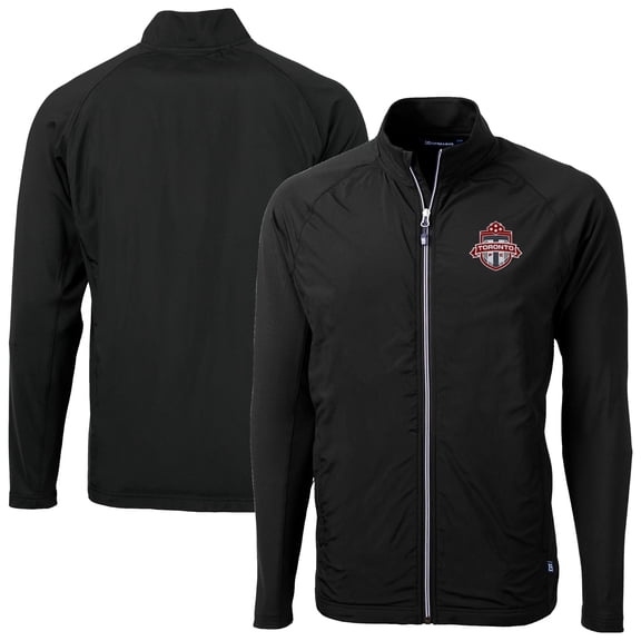 Men's-Cutter & Buck  Black Toronto FC Adapt Eco Knit Hybrid Recycled Full-Zip Jacket