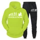 thumbnail image 4 of Sudadera con capucha de moda para hombre y mujer, con estampado de baterista Evolution, divertida y a la moda, con manga larga y pantalones deportivos para otoño, 4 of 5