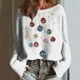 thumbnail image 2 of yardsong 2025 Boat Neck Women Xmas Sweater - Long Sleeve Imitation Knit Fall Christmas Holiday Pullover White,L, 2 of 6