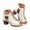 White, variant on Womens Platform Open Toe Sandals Summer Ankle Buckles Strap Cutout Dress Booties Comfortable Chunky Heel Pumps Shoes Size 6